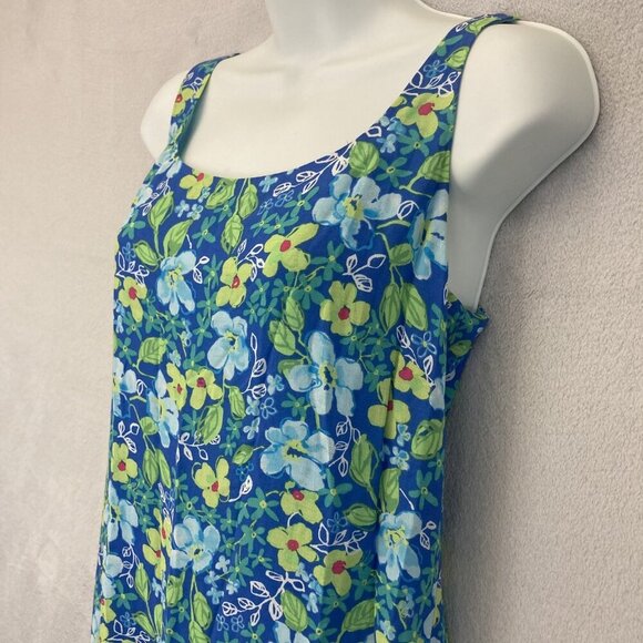 Vintage Y2K Sigrid Olsen Sport Floral Midi Sheath Dress Size 6 Sleeveless 2002 - Picture 15 of 16
